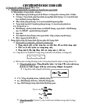 Chuyên đề 1 phần lý thuyết Hóa vô cơ